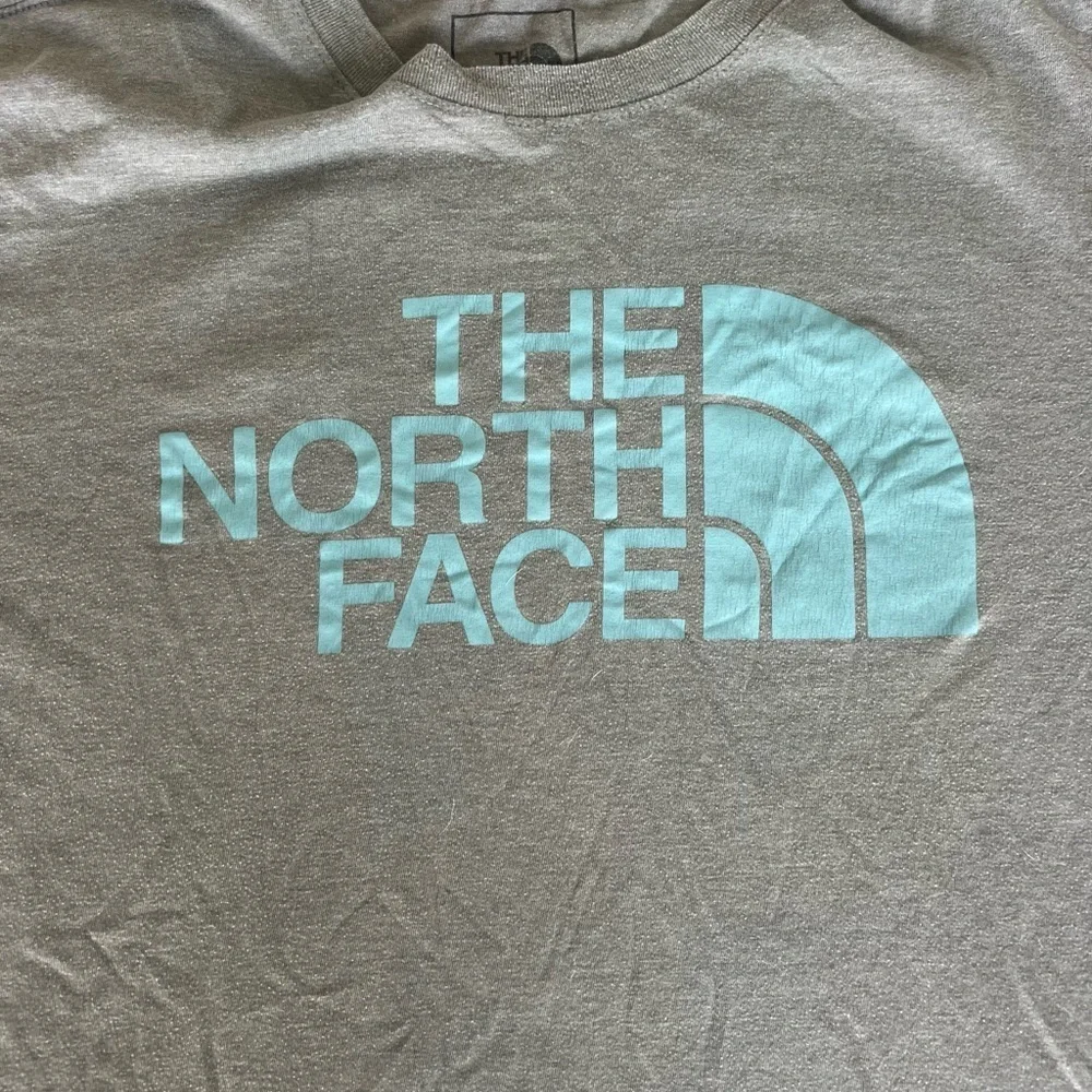 The North Face Gray and Blue Short Sleeve Tee